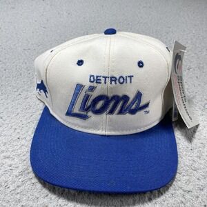 Vintage‎ Detroit Lions Sports Specialties Hat Cap Snap Back Mens One Size White